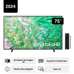 SAMSUNG - Televisor 75 Crystal Uhd Du8000 4k Tizen Os Smart Tv (2024)