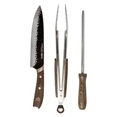 WAYU - SET UTENSILIOS PARRILLEROS CUERO