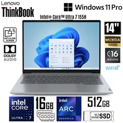 LENOVO - Laptop ThinkBook 14 G7 IML Intel Core Ultra 7-155H 16GB DDR5 512GB SSD 14" WUXGA - 21MR00CJLM