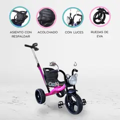 BABY KITS - Triciclo Guiador «MOTO TRIKE» Pink