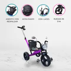BABY KITS - Triciclo Guiador «MOTO TRIKE» Purple