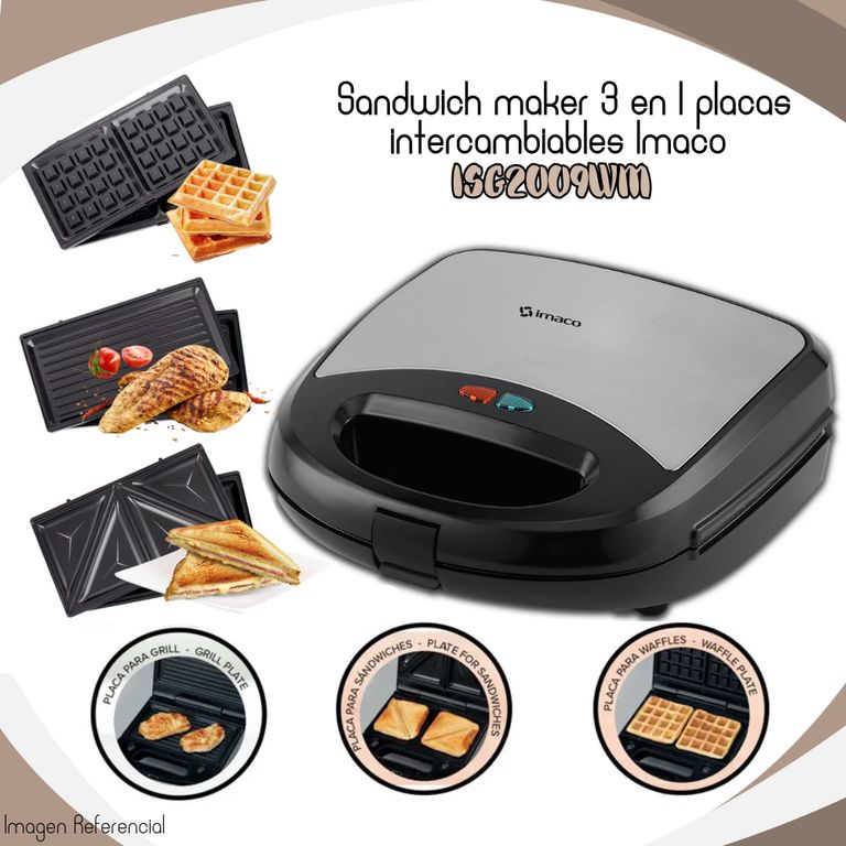 Sandwich maker 3 en 1 - ISG2009WM