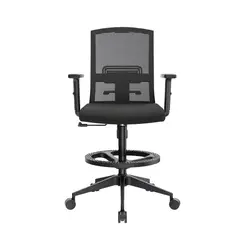 OFIDEAS - Silla Cajera Ergonómica Con Apoyabrazos Monk Negro Nylon