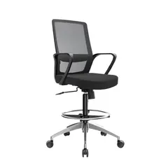 OFIDEAS - Silla Cajera Ergonómica Con Apoyabrazos Andy Negro Aluminio