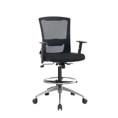 OFIDEAS - Silla Cajera Ergonómica Con Apoyabrazos Castro Negro Aluminio