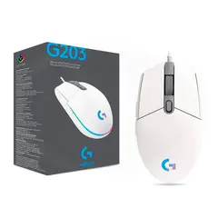 LOGITECH - Mouse G203 Lightsync 8000 Dpi Blanco