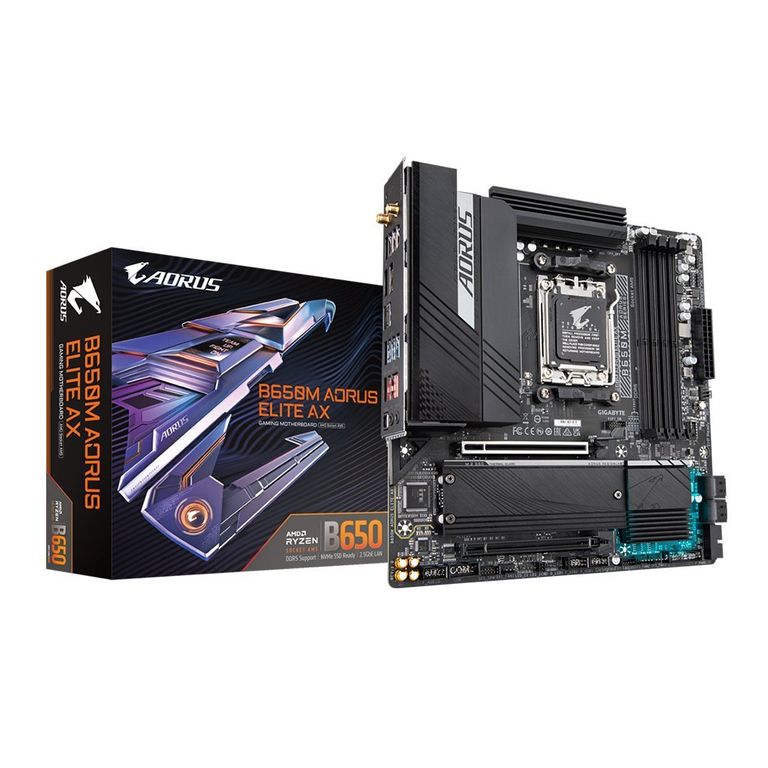 Motherboard B650M Aorus Elite Ax, Am5, Matx, Chipset Amd B650, Óptima Para Rendim