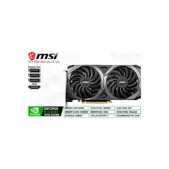 GeForce RTX 3060 Ventus 2X 12GB - Tarjeta gráfica GDDR6 para juegos, PCIe 4.0, alto rendimiento