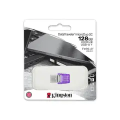 KINGSTON - Unidad Flash Datatraveler Microduo 128Gb Usb 3.2 Tipo C Y A - Rápida 200Mb/S - Vi