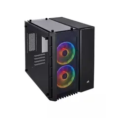 CORSAIR - Caja Mini Tower Crystal 280X Rgb En Negro, Diseño Elegante Y Amplia Ventilación