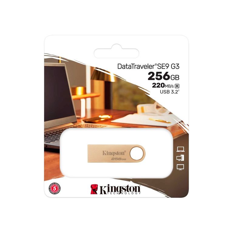 Memoria Usb Datatraveler Se9 G3, 256Gb, Usb 3.2 Gen 1, Compacta Y Rápida