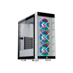 CORSAIR - Caja Mid Tower Icue Crystal 465X Rgb Blanca Con Iluminación Y Vidrio Templado