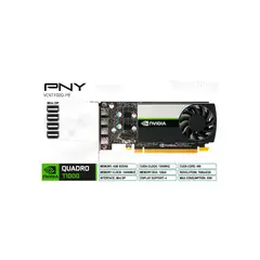 PNY - Tarjeta Gráfica Quadro T1000 4Gb Gddr6, Bajo Perfil, 128Bit, 4 Puertos Mini Dp