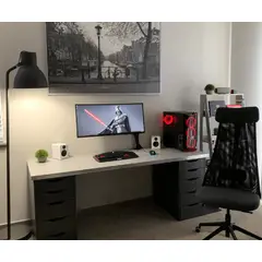 MUEBLES CRISOSTOMO - Escritorio Gamer de Melamina Gris 180cm