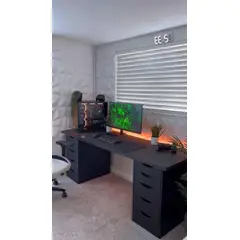 MUEBLES CRISOSTOMO - Escritorio de Melamina Gamer Negro 180cm