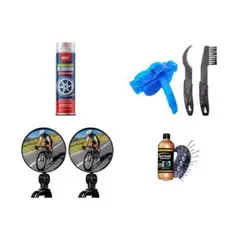 GENERICO - SPRAY+KIT DE LIMPIEZA+LIQUIDOANTIPINCHAZOS+ESPEJOS PARA BICI