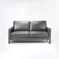 TUGO - Sofa Ethan 2 Cuerpos Cuero + PVC Gris