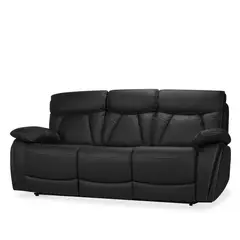 TUGO - Sofá Julian 3 Cuerpos Reclinable Eléctrico Cuero+Pvc Negro