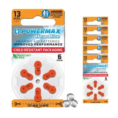 POWERMAX - Pilas 13 Para Audífonos De Sordera - Caja 30 Unidades