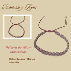 GENERICO - Trio de pulseras ajustables de hilos y mostacillas