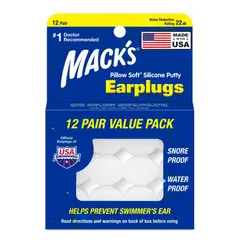 GENERICO - Tapones De Oido Silicona Moldeable Para Adultos 12ud PILLOW SOFT - MACKS