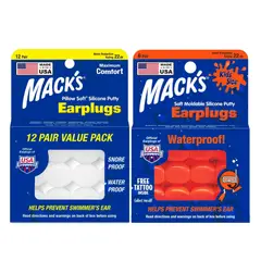 GENERICO - Tapones de Oìdos para Bebes y Adultos de Silicona Moldeable PackX2 - MACKS