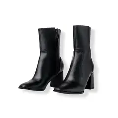LB LIBBY CALZADOS Y ACCESORIOS - BOTIN DE VESTIR PARA DAMA COLOR NEGRO CON TACO 7
