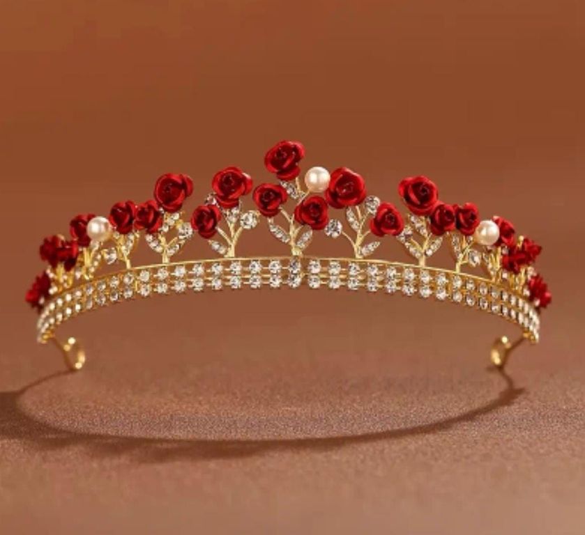 Corona Tiara De Cumpleaños Rosas y Cristales