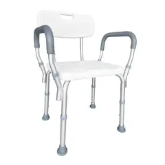 FIRST CARE - Silla de Ducha con Apoya Brazos de Aluminio para Baño