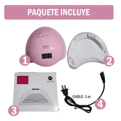 GENERICO - Lámpara Led UV Profesional Secadora Uñas de 48W - Rosado
