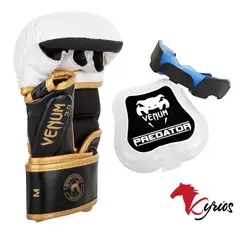 NO LOGO - Guantes Vale Todo Venum Blanco Talla M + Bucal Venum