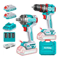 TOTAL TOOLS - Taladro percutor 66nm + Llave de impacto 400nm industrial Total