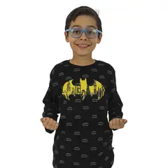 DC COMICS - POLO MANGA LARGA BATMAN NEGRO NIÑO
