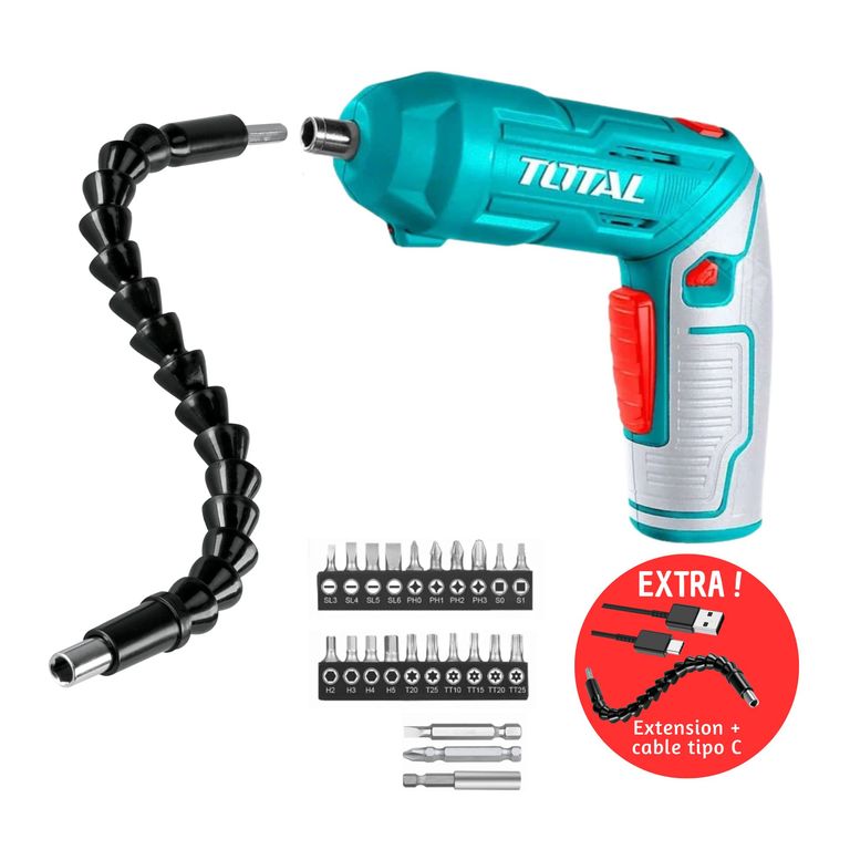 Destornillador inalámbrico 4V atornillador adaptador magnético + accesorios