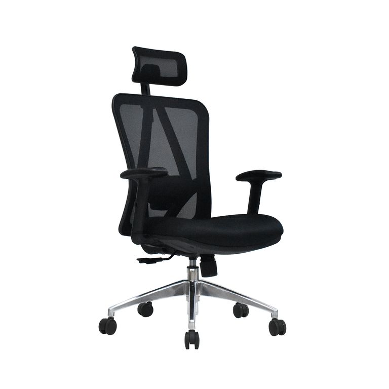 Silla De Escritorio Con Cabecero Levi Negro
