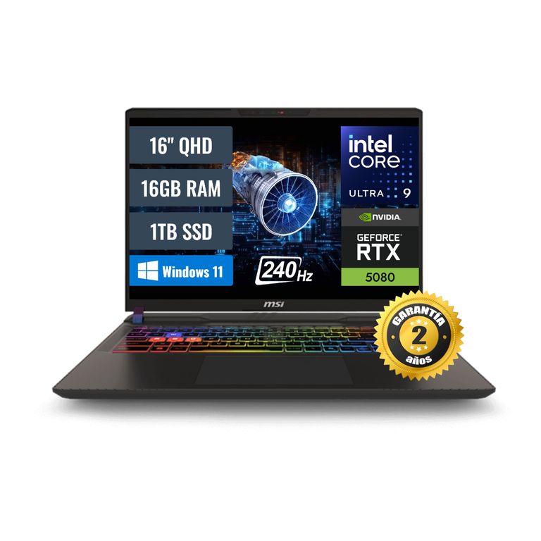 Laptop Gamer Vector 16 HX A2XWIG Intel Core Ultra 9 16GB RAM 1TB SSD 16GB RTX 5080 16 QHD