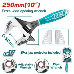 TOTAL TOOLS - Llave Francesa Ajustable 2 En 1 De 10 Pulgadas Total - THT10210G