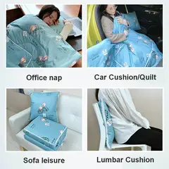 OEM - Edredón con Cojín 2 en 1 Dibujos Animados para Sofá y Oficina x2Piezas