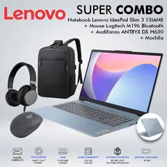 LENOVO - LAPTOP IDEAPAD SLIM 3 15IAN8 CORE i3-N305 MEMORIA 8GB DISCO 512GB SSD M2