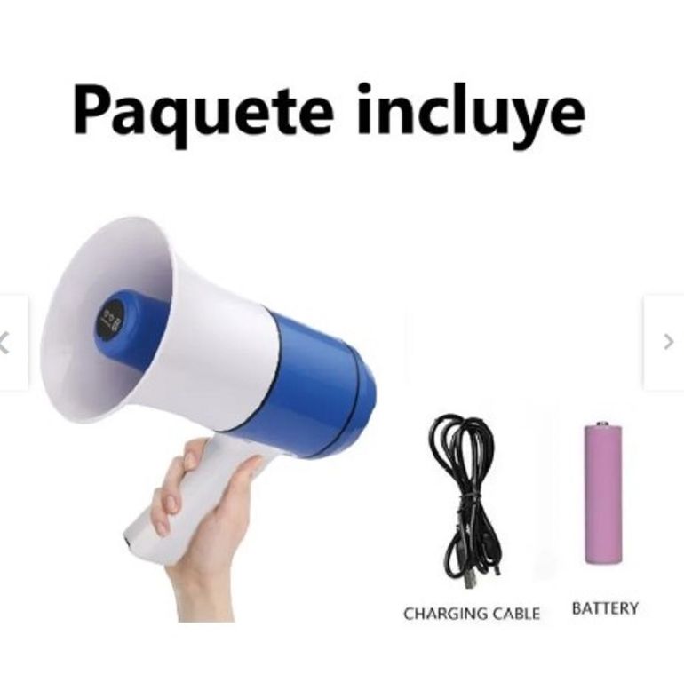 Megáfono con grabadora y batería portátil - AZUL