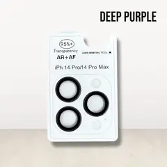 GENERICO - Protector de Cámara para iPhone 14 Pro AR + AF Morado Oscuro