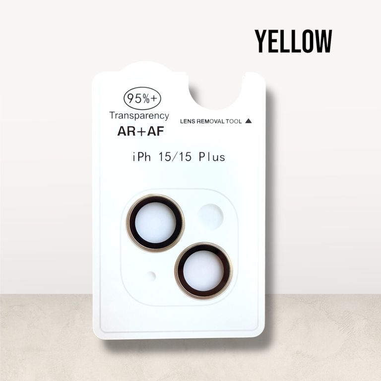 Protector de Cámara para iPhone 15 AR + AF Amarillo