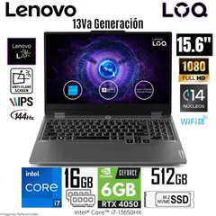 LENOVO - Laptop LOQ 15IRX9 Intel Core i7-13650HX 16GB RAM 512GB SSD 15.6" FHD RTX4050-6GB - 83DV00FKLM