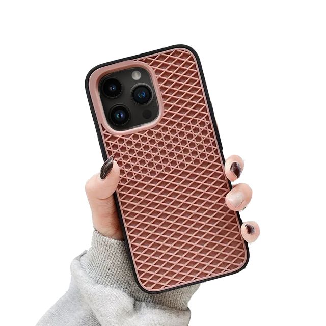 Funda Protector Case Goma Waffle IPHONE 15 PRO MAX - Marron Negro
