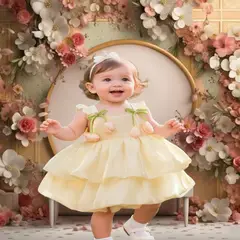 GENERICO - VESTIDO PARA BEBE HERMOSO DETALLES DE PETALO