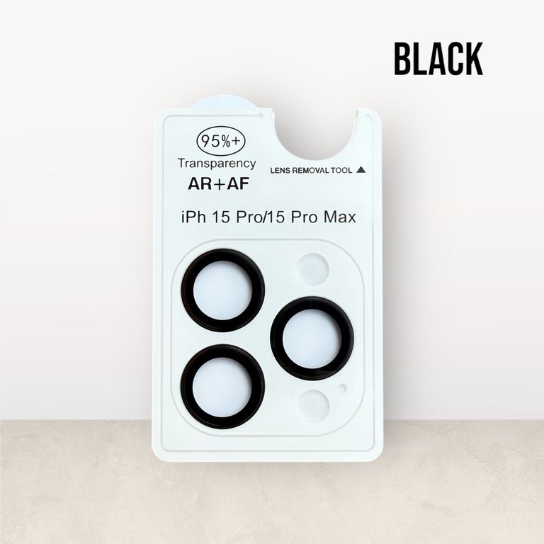 Protector de Cámara para iPhone 15 Pro AR + AF Negro