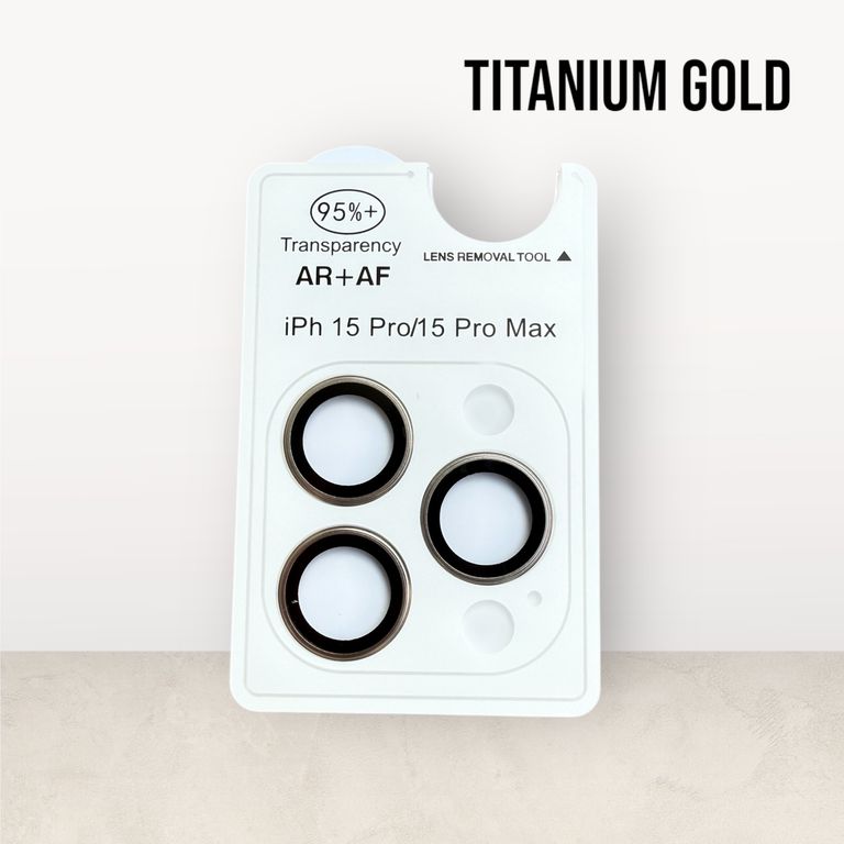 Protector de Cámara para iPhone 15 Pro AR + AF Titanium Gold