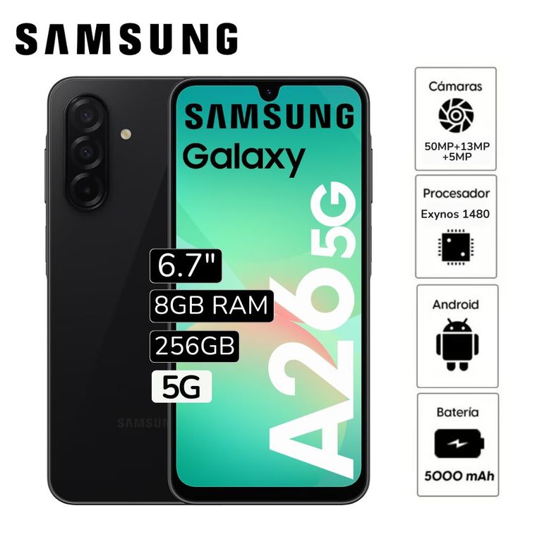 Celular Libre Galaxy A26 5G 6.7" Pulg 8GB RAM 256GB - Blue Black