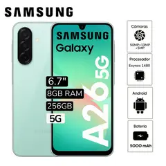SAMSUNG - Celular Libre Galaxy A26 5G 6.7" Pulg 8GB RAM 256GB - Verde Menta