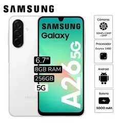 SAMSUNG - Celular Libre Galaxy A26 5G 6.7" Pulg 8GB RAM 256GB - Blanco